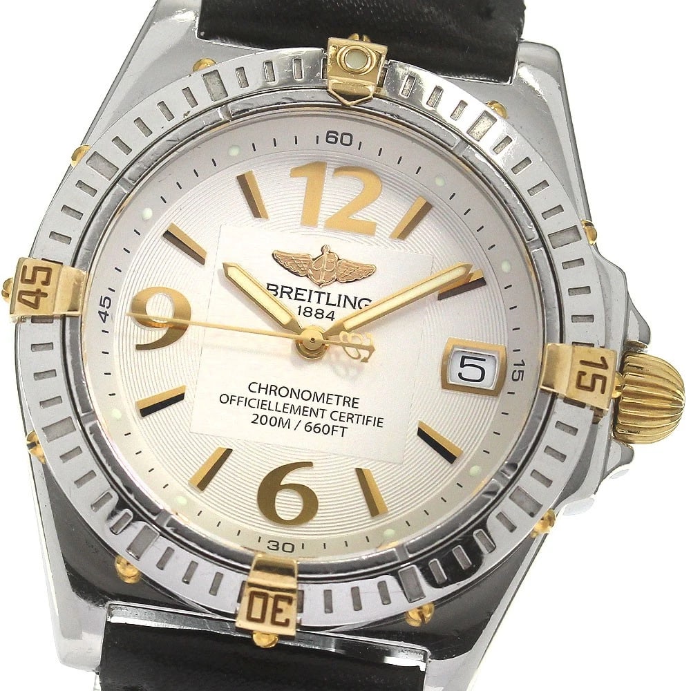 BREITLING CALLISTO DATE SILVER DIAL QUARTZ BOY'S WATCH: BREITLING Callisto Date Silver Dial Quartz Boy's Watch Brand: BREITLING Type: Wristwatch Material: Band Material leather, Case Material Stainless Steel Color: Band Color black, Case Color Silver, D