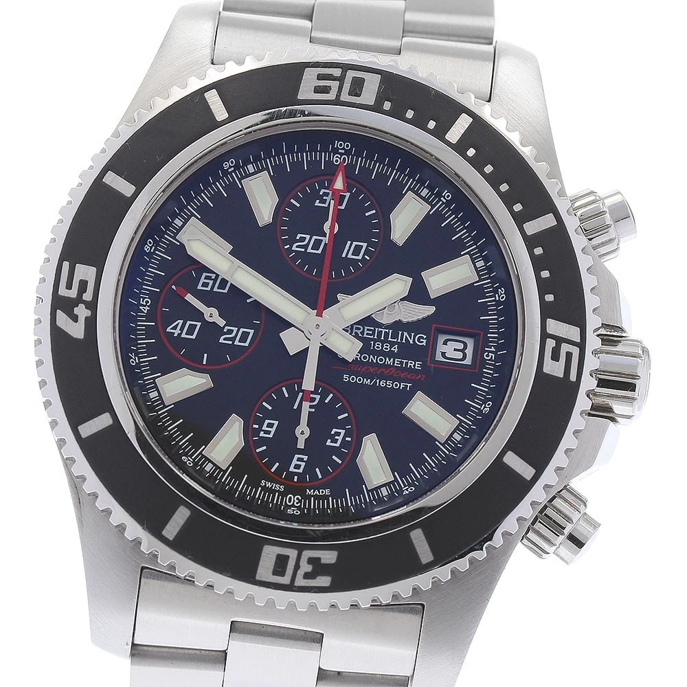 BREITLING CHRONOGRAPH BLACK DIAL AUTOMATIC WATCH (1 of 5)