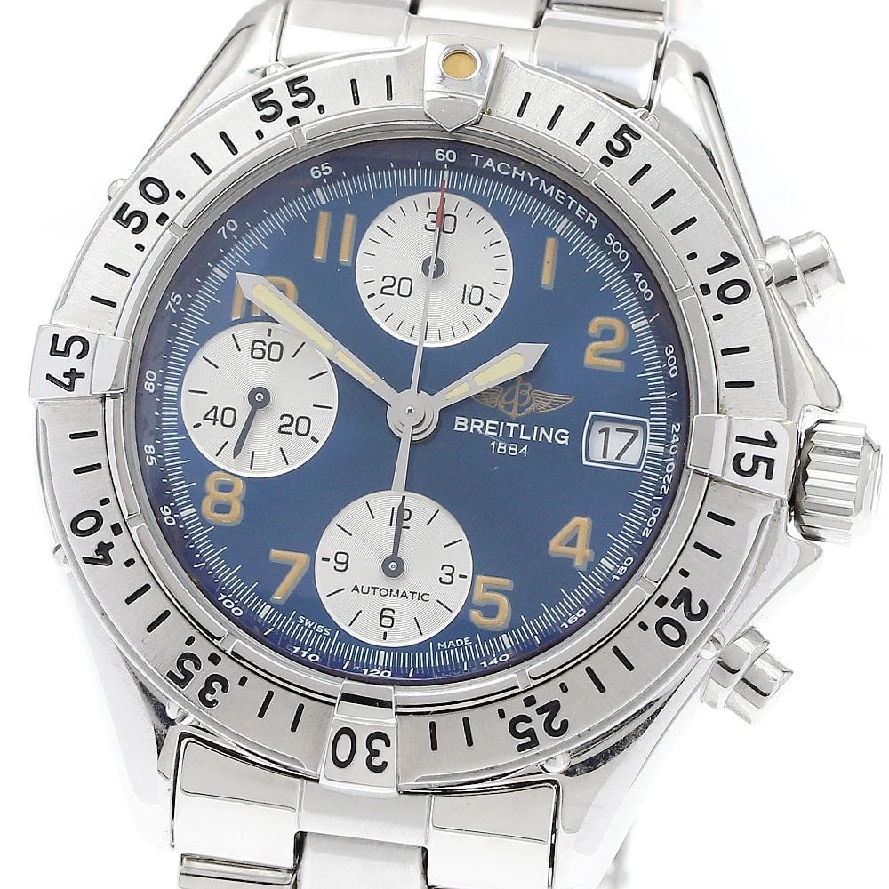 BREITLING COLT CHRONOGRAPH BLUE DIAL AUTOMATIC WATCH (1 of 5)