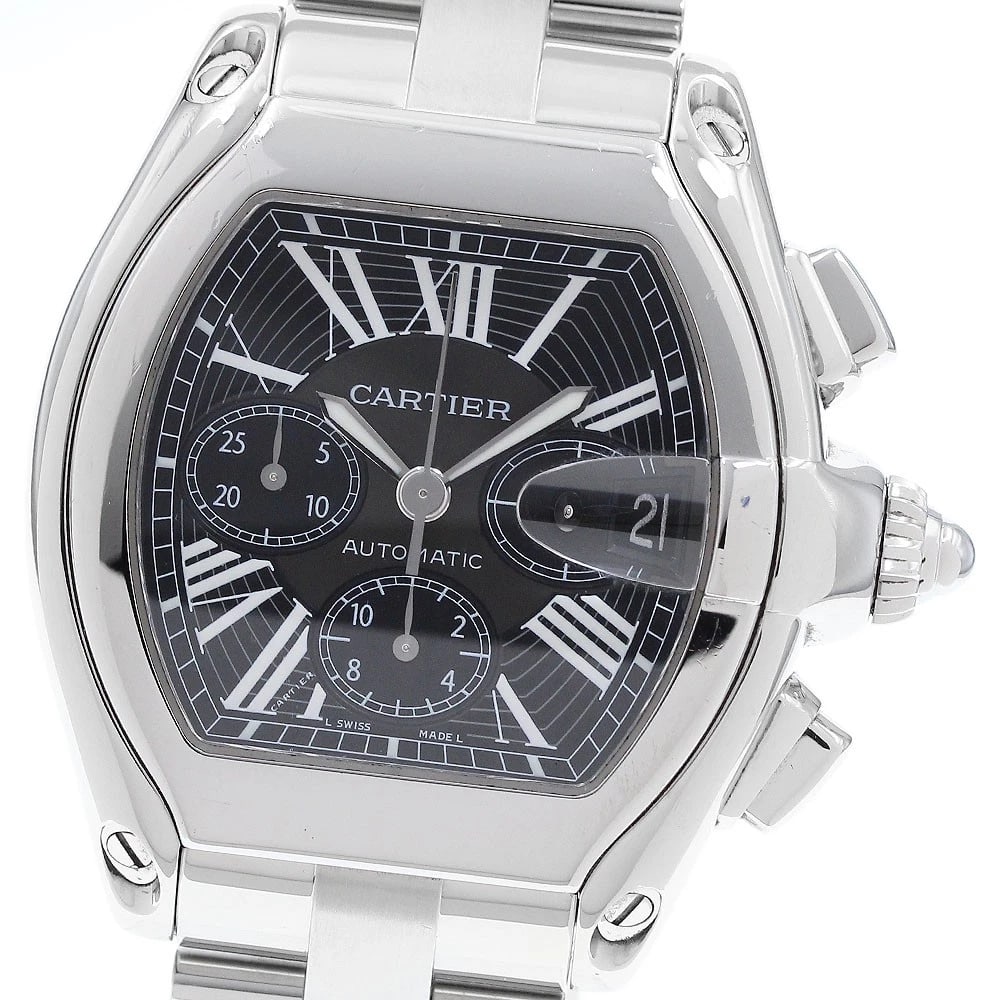 CARTIER ROADSTER CHRONOGRAPH XL BLACK DIAL AUTOMATIC WATCH: CARTIER Roadster Chronograph XL black Dial Automatic Watch Brand: CARTIER Type: Wristwatch Material: Band Material Stainless Steel, Case Material Stainless Steel Color: Band Color Silver, Case Colo