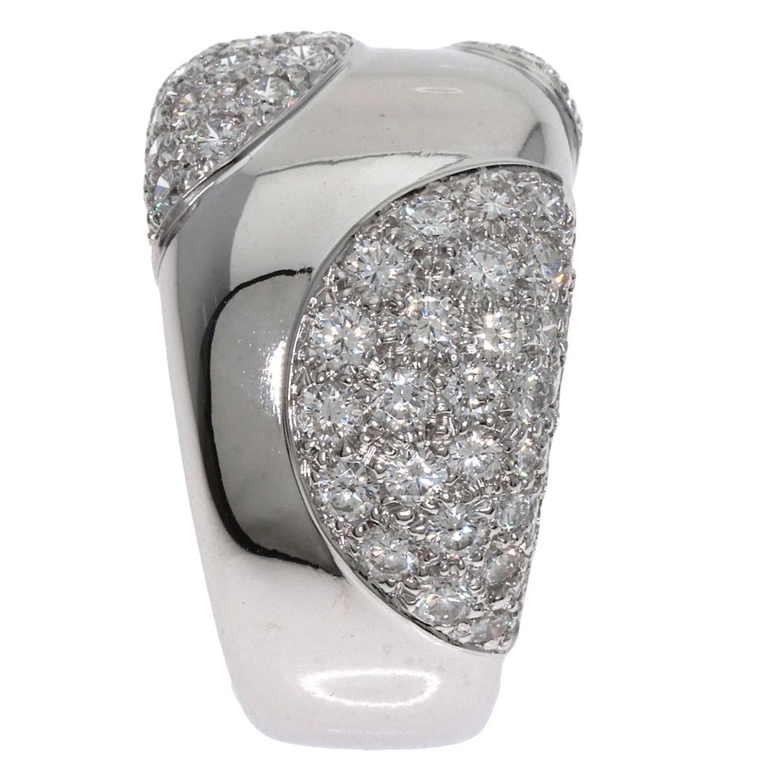 CARTIER NOUVELLE VAGUE DIAMOND RING: CARTIER Nouvelle Vague Diamond Ring Brand: CARTIER Type: Ring Material: K18 White Gold Main Stone/Creation Natural Color: White Gold Size: 5(US) Accessories: None Accessories Notice: When