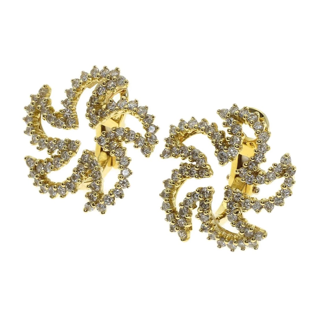 TIFFANY&CO. DIAMOND EARRING K18 YELLOW GOLD: TIFFANY&Co. Diamond Earring K18 Yellow Gold Brand: TIFFANY&Co. Type: Earring Material: K18 Yellow Gold Main Stone/Creation Natural Color: Yellow Gold Size: Top Size:0.8inch/20x19.5mm Accessories: