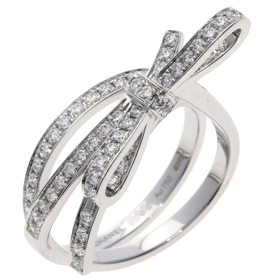 CHANEL RUBAN DE CHANEL DIAMOND RING: CHANEL Ruban de Chanel Diamond Ring Brand: CHANEL Type: Ring Material: K18 White Gold Main Stone/Creation Natural Color: White Gold Size: 9.25(US) Accessories: None Accessories Notice: Whe