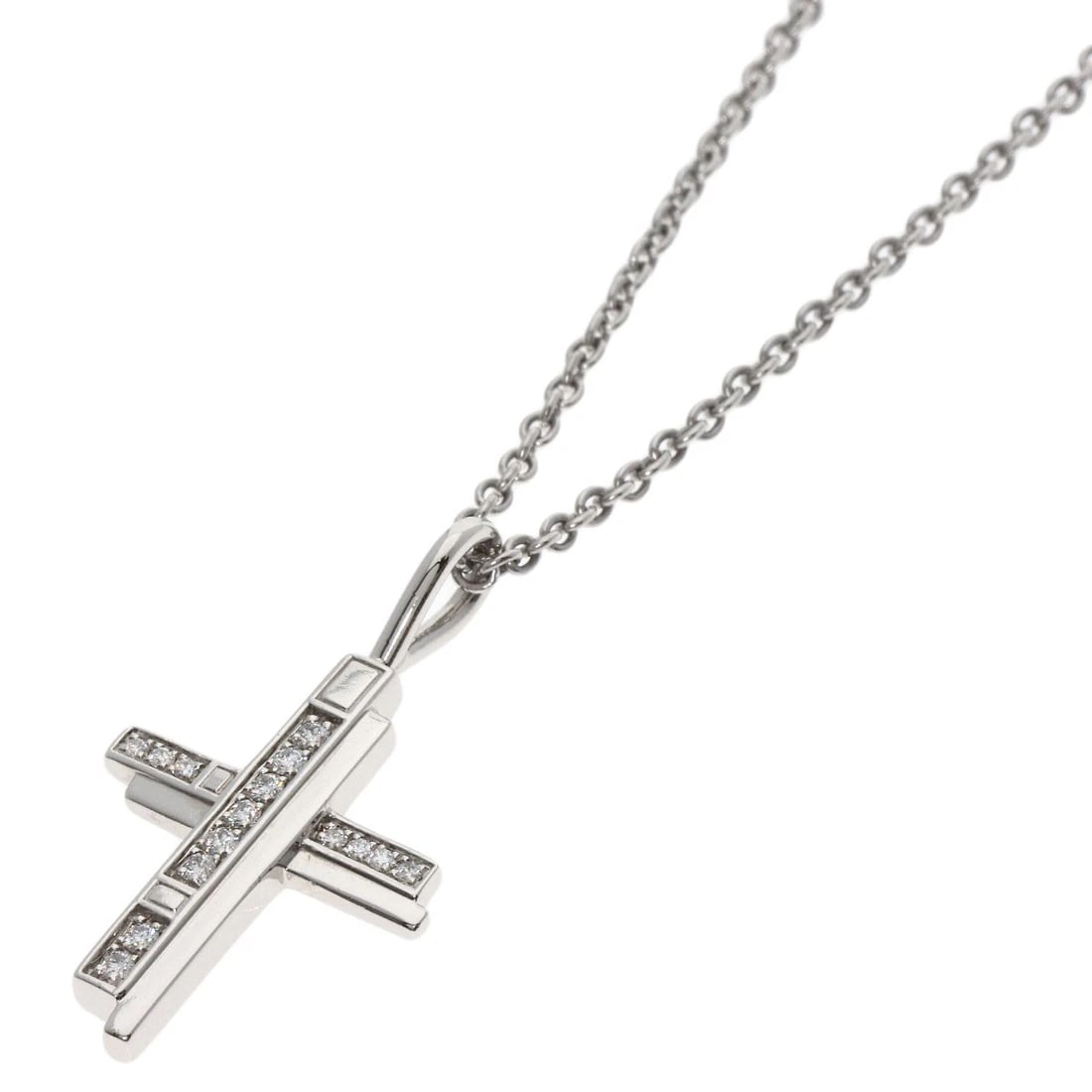 HARRY WINSTON TRAFFIC CROSS DIAMOND NECKLACE: HARRY WINSTON Traffic Cross Diamond Necklace Brand: HARRY WINSTON Type: Necklace Material: Platinum PT950 Main Stone/Creation Natural Color: Platinum Size: Chain Length:17.7inch/45cm Chain Width:0