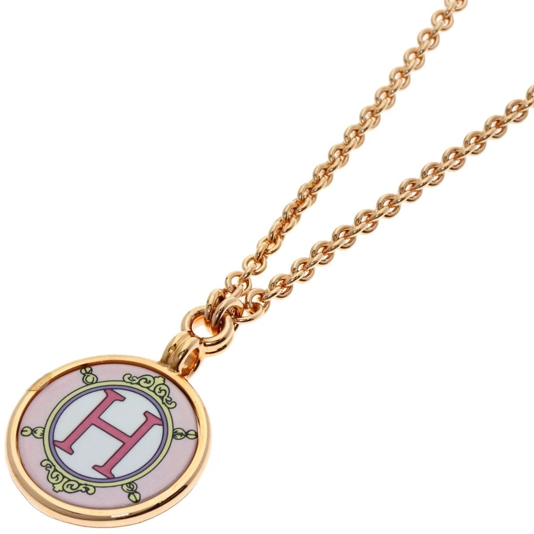 HERMES MEDAILLE BLASON PM NECKLACE GOLD PLATED (1 of 4)