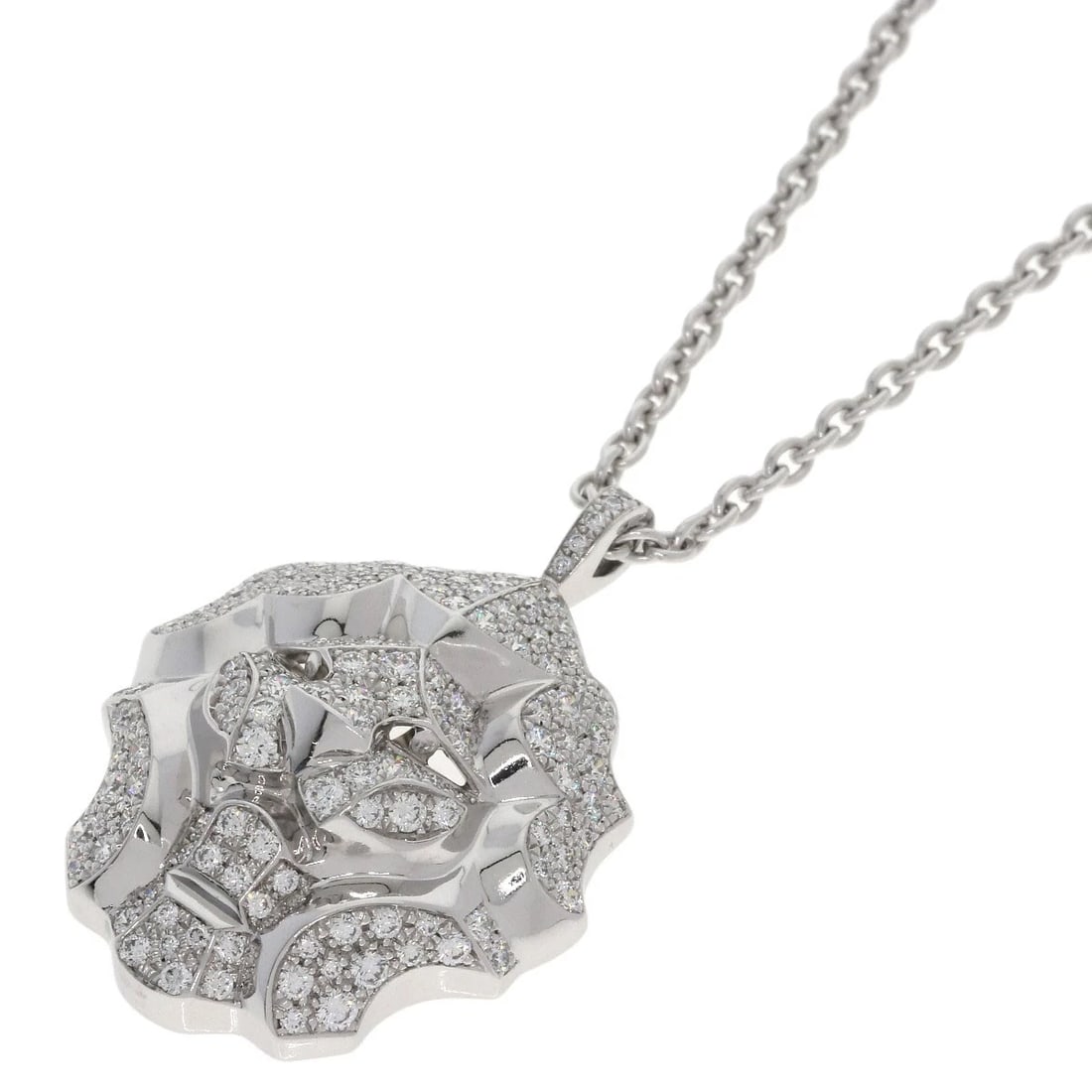 CHANEL DIAMOND SOUS LE SIGNE DU LION NECKLACE: CHANEL Diamond Sous le Signe du Lion Necklace Brand: CHANEL Type: Necklace Material: K18 White Gold Main Stone/Creation Natural Color: White Gold Size: Chain Length:18.5inch/47cm Chain Width:0.7in