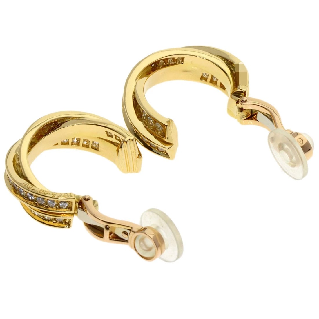 CARTIER THREE BANGLES DIAMOND EARRING - 3