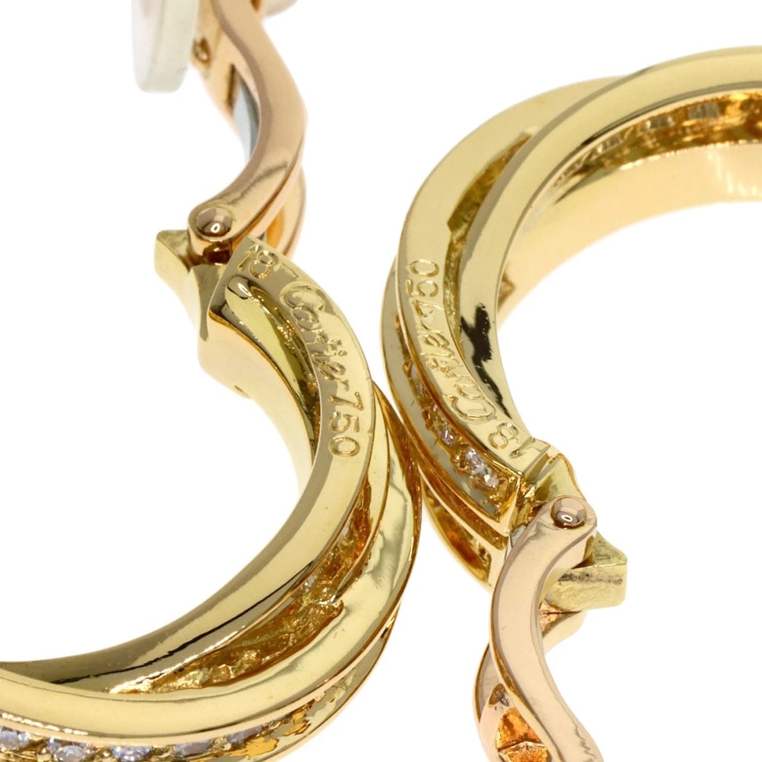 CARTIER THREE BANGLES DIAMOND EARRING - 4