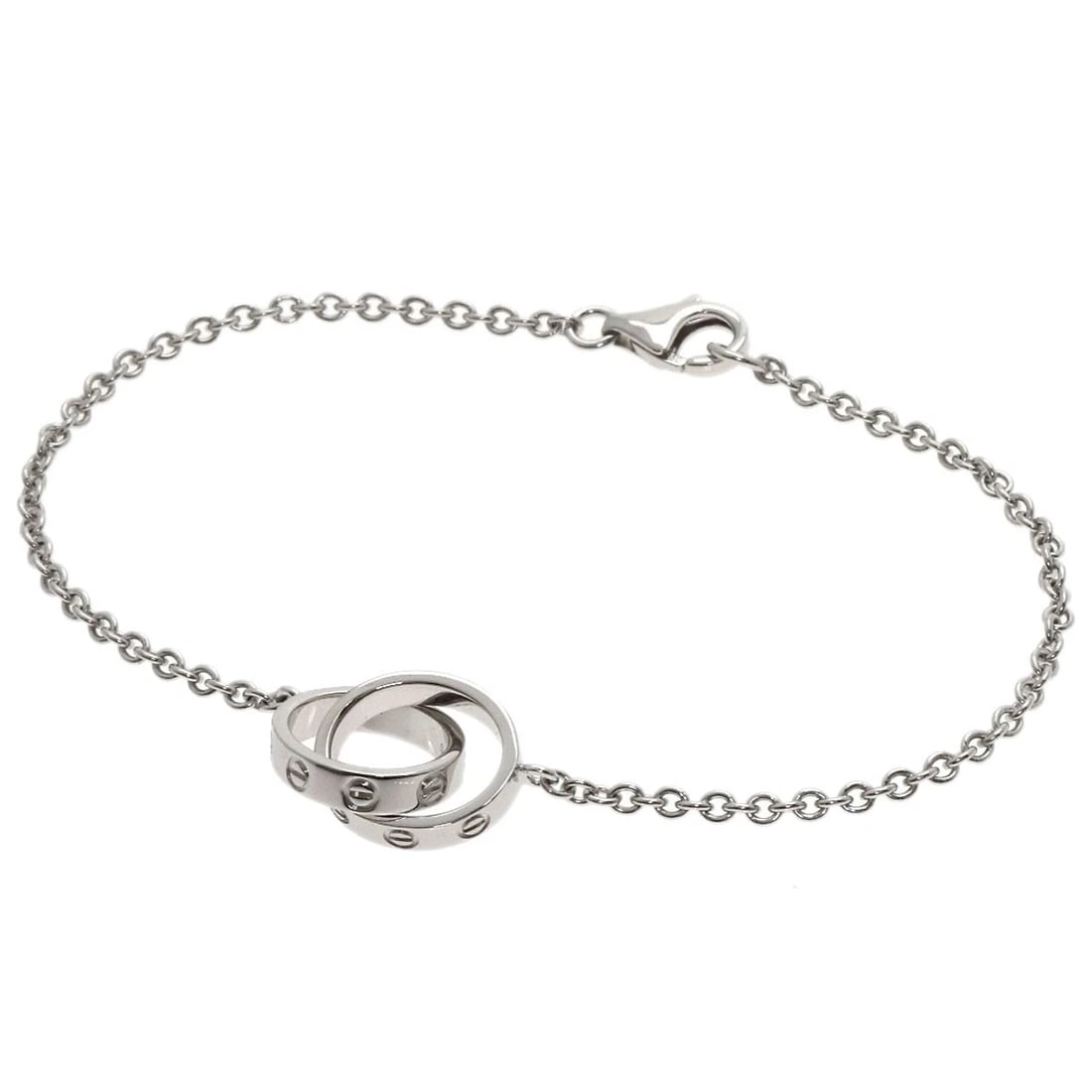 CARTIER BABY LOVE BRACELET K18 WHITE GOLD: CARTIER Baby love Bracelet K18 White Gold Brand: CARTIER Type: Bracelet Material: K18 White Gold, Color: White Gold Size: Chain Width:0.5inch/1.2mm Top Size:0.4inch/10x18.4x2.5mm Inner Circumferen