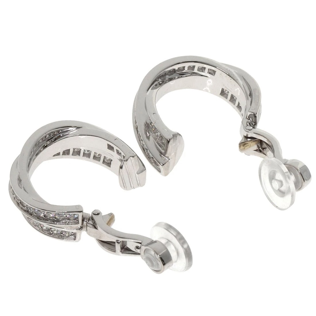 CARTIER THREE BANGLES DIAMOND EARRING - 3