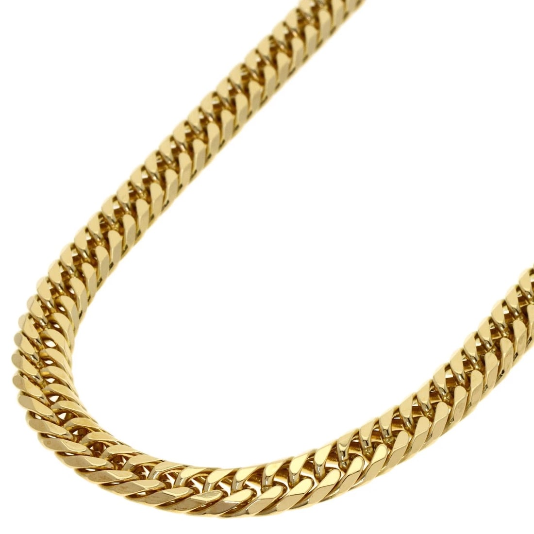 CURB CHAIN KIHEI 6-SIDED DOUBLE NECKLACE K18 (1 of 5)