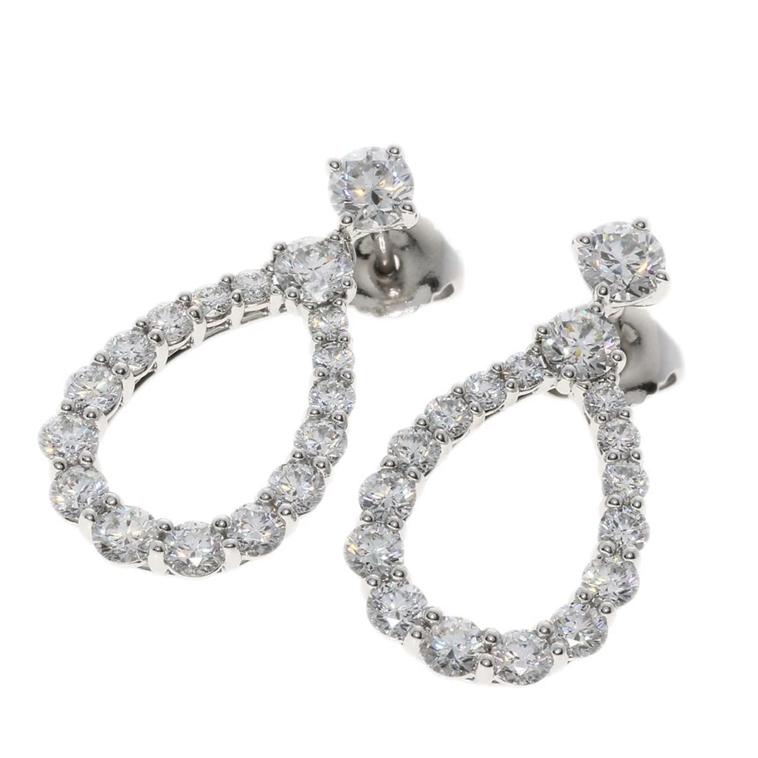 HARRY WINSTON LOOP EXTRA LARGE DIAMOND EARRING: HARRY WINSTON Loop Extra Large Diamond earring Brand: HARRY WINSTON Type: earring Material: Platinum PT950 Main Stone/Creation Natural Color: Platinum Size: Top Size:0.9inch/24x13.1x3.2mm Accesso