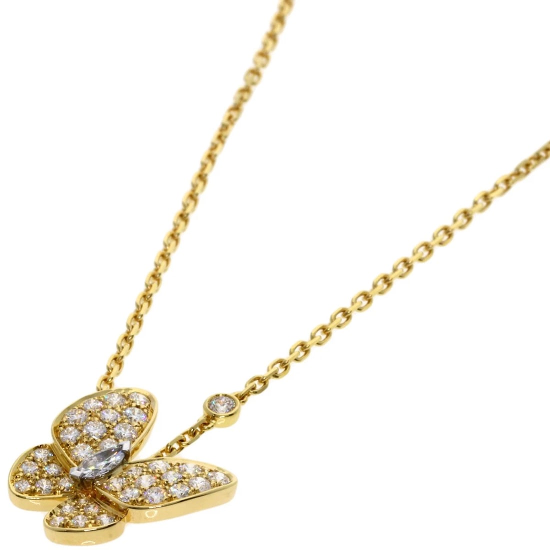 VAN CLEEF & ARPELS DE PAPILLON DIAMOND NECKLACE: Van Cleef & Arpels De Papillon Diamond Necklace Brand: Van Cleef & Arpels Type: Necklace Material: K18 Yellow Gold Main Stone/Creation Natural Color: Yellow Gold Size: Chain Length:16.3inch/41.5cm