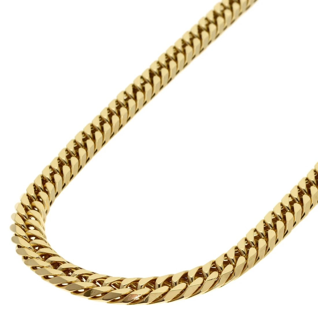 CURB CHAIN KIHEI 6-SIDED DOUBLE NECKLACE: Curb chain Kihei 6-sided double Necklace Brand: SELECT JEWELRY Type: Necklace Material: K18 Yellow Gold, Color: Yellow Gold Size: Chain Length:19.7inch/50cm Chain Width:3.0inch/7.7mm Accessories:
