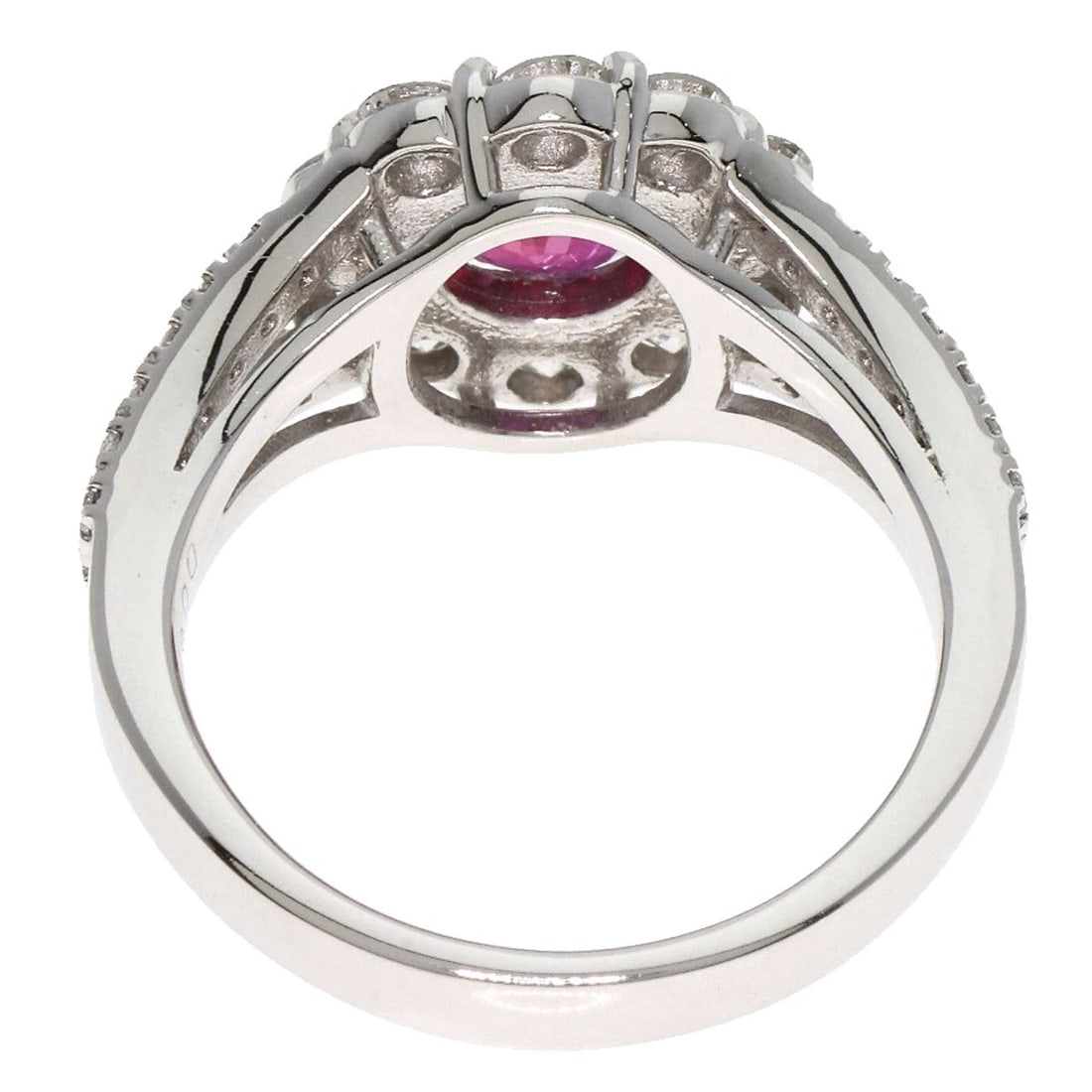 1.05CT RUBY DIAMOND RING PLATINUM - 4