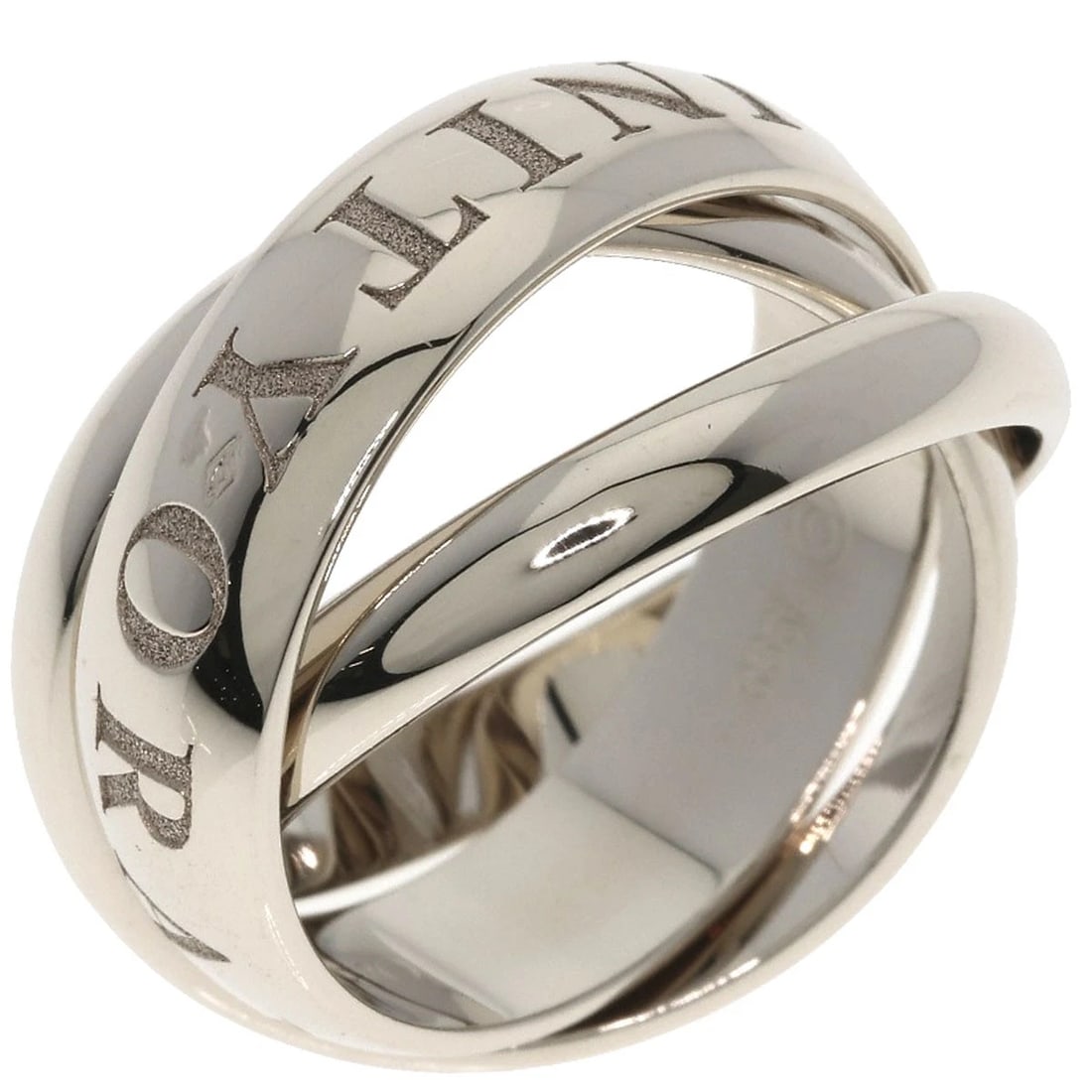 CARTIER TRINITY 1998 CHRISTMAS LIMITED EDITION RING: CARTIER Trinity 1998 Christmas Limited Edition Ring Brand: CARTIER Type: Ring Material: K18 White Gold, Color: White Gold Size: 5.25(US) Accessories: None Accessories Notice: When purchasing
