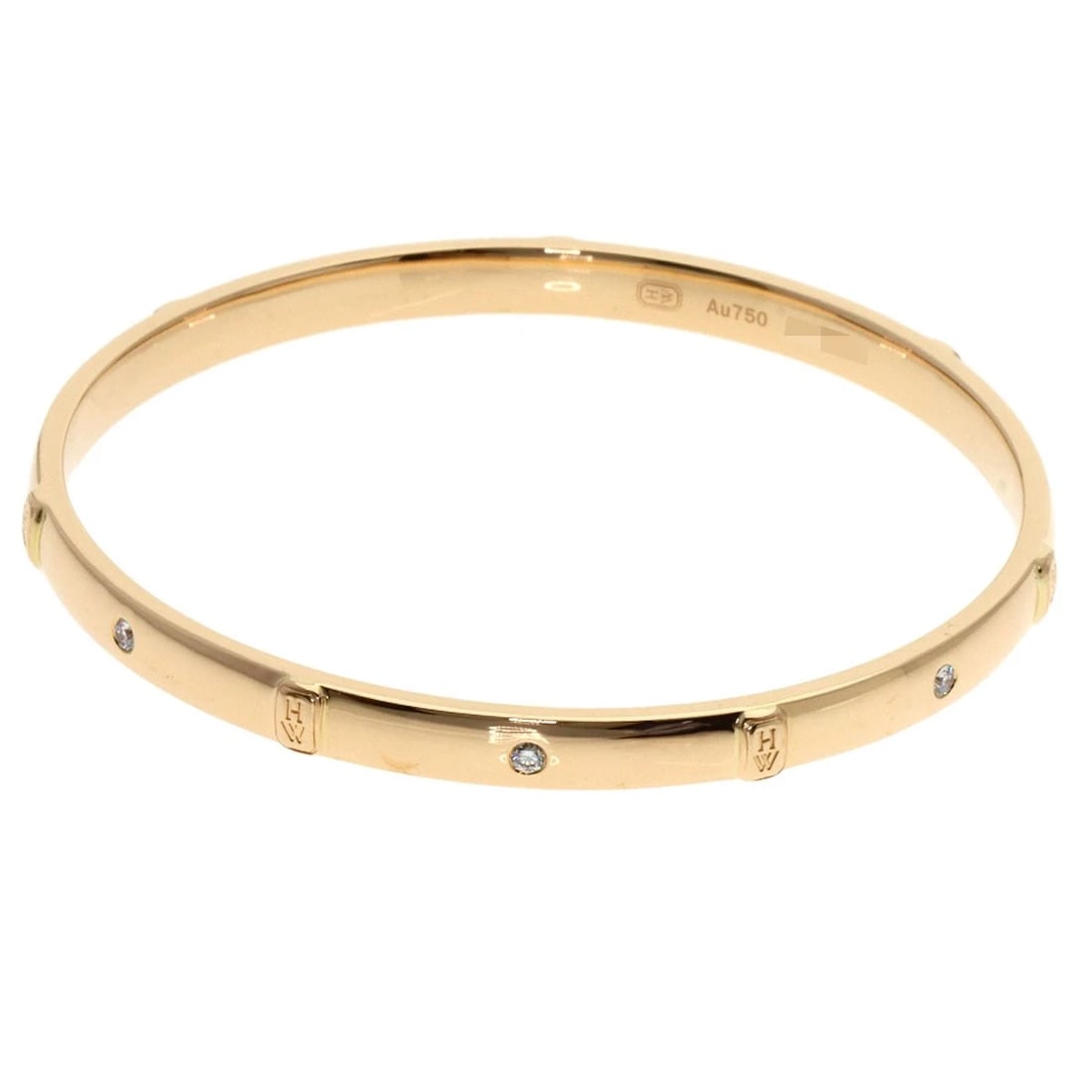 HARRY WINSTON HW 7P DIAMOND BRACELET: HARRY WINSTON HW 7P Diamond Bracelet Brand: HARRY WINSTON Type: Bracelet Material: K18 Pink Gold Main Stone/Creation Natural Color: Pink Gold Size: Inner Circumference:7.3inch/18.5cm Length:2.0inc