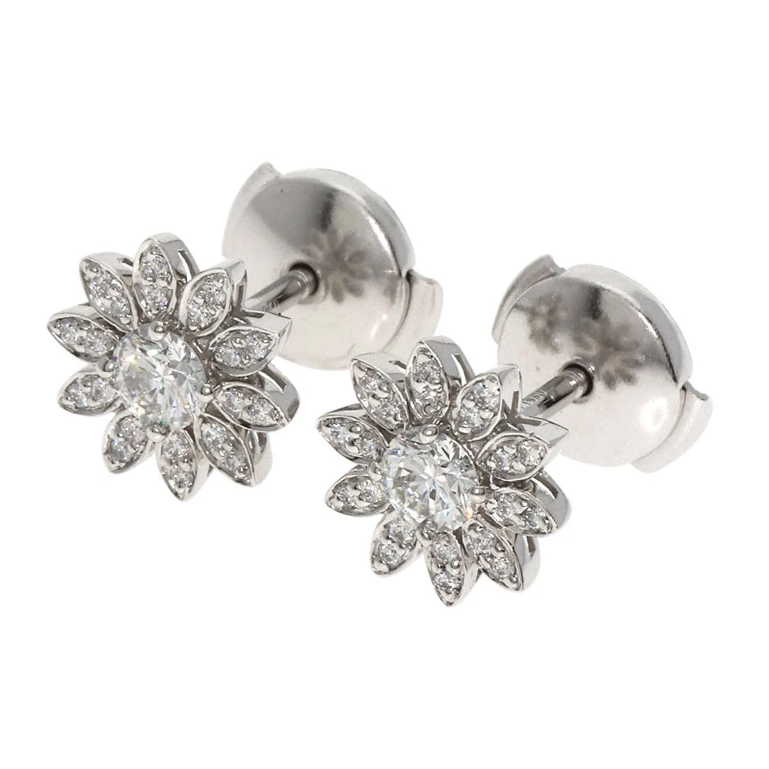TIFFANY&CO. ENCHANT FLOWER DIAMOND EARRING: TIFFANY&Co. Enchant Flower Diamond earring Brand: TIFFANY&Co. Type: earring Material: Platinum PT950 Main Stone/Creation Natural Color: Platinum Size: Top Size:0.4inch/9x9.5mm Accessories: None