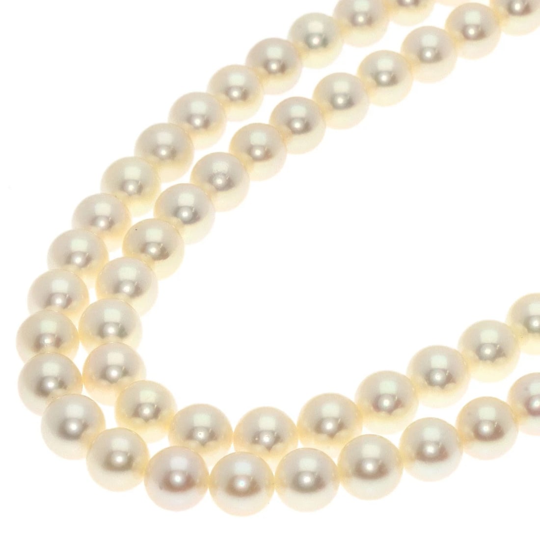 MIKIMOTO PEARL 2 SERIES NECKLACE: MIKIMOTO Pearl 2 series Necklace Brand: MIKIMOTO Type: Necklace Material: K14 White Gold Main Stone/Creation Pearl Color: White Gold Size: Stone Size:0.3inch/7-7.4mm Chain Length:17.3inch/44cm