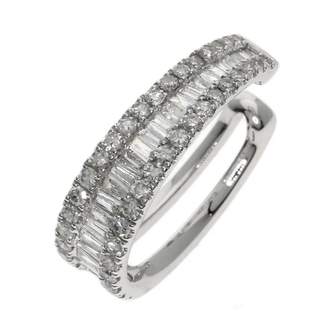 EAR CUFF DIAMOND EARRING PLATINUM: Ear cuff Diamond Earring Platinum Brand: SELECT JEWELRY Type: Earring Material: Platinum PT950 Main Stone/Creation Natural Color: Platinum Size: Top Size:0.7inch/17.7x5.2x15.1mm Accessories: None