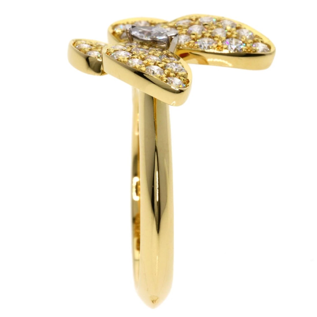 VAN CLEEF & ARPELS DE PAPILLON DIAMOND RING: Van Cleef & Arpels De Papillon Diamond Ring Brand: Van Cleef & Arpels Type: Ring Material: K18 Yellow Gold Main Stone/Creation Natural Color: Yellow Gold Size: 7(US) Accessories: None Acce