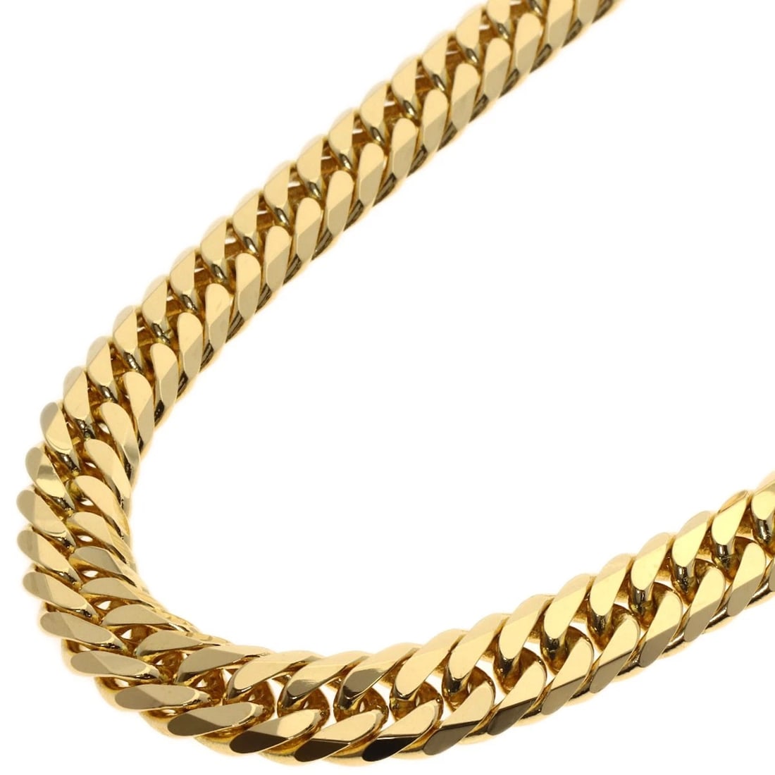 CURB CHAIN KIHEI 6-SIDED W NECKLACE K18: Curb chain Kihei 6-sided W Necklace K18 Brand: SELECT JEWELRY Type: Necklace Material: K18 Yellow Gold, Color: Yellow Gold Size: Chain Length:19.7inch/50cm Chain Width:4.5inch/11.4mm Accessories: