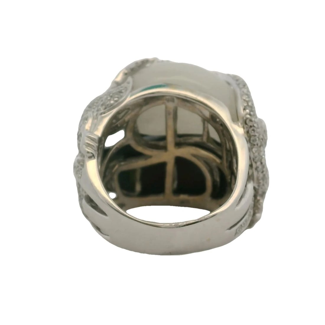 UNIQUE 18KT WHITE GOLD STATEMENT RING DIAMOND - 4