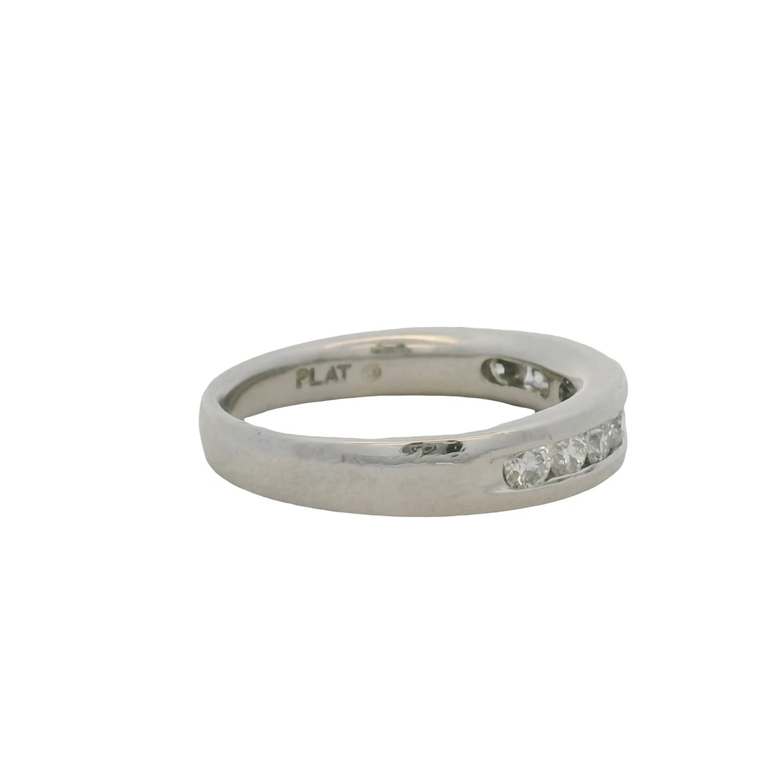DIANA SOLID PLATINUM DIAMOND HALF-ETERNITY WEDDING RING - 2