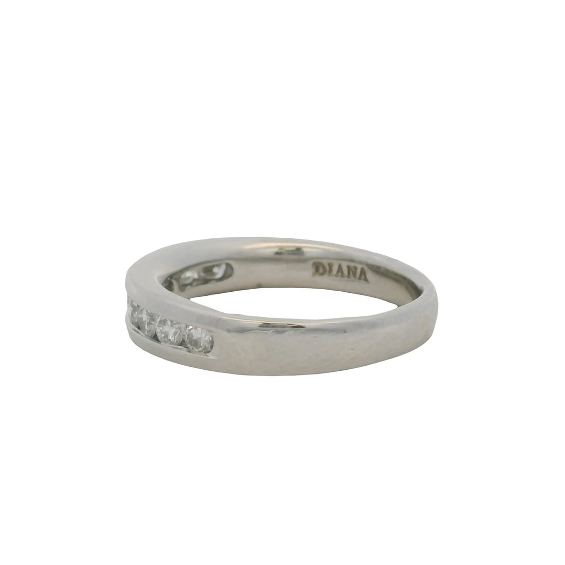 DIANA SOLID PLATINUM DIAMOND HALF-ETERNITY WEDDING RING - 3