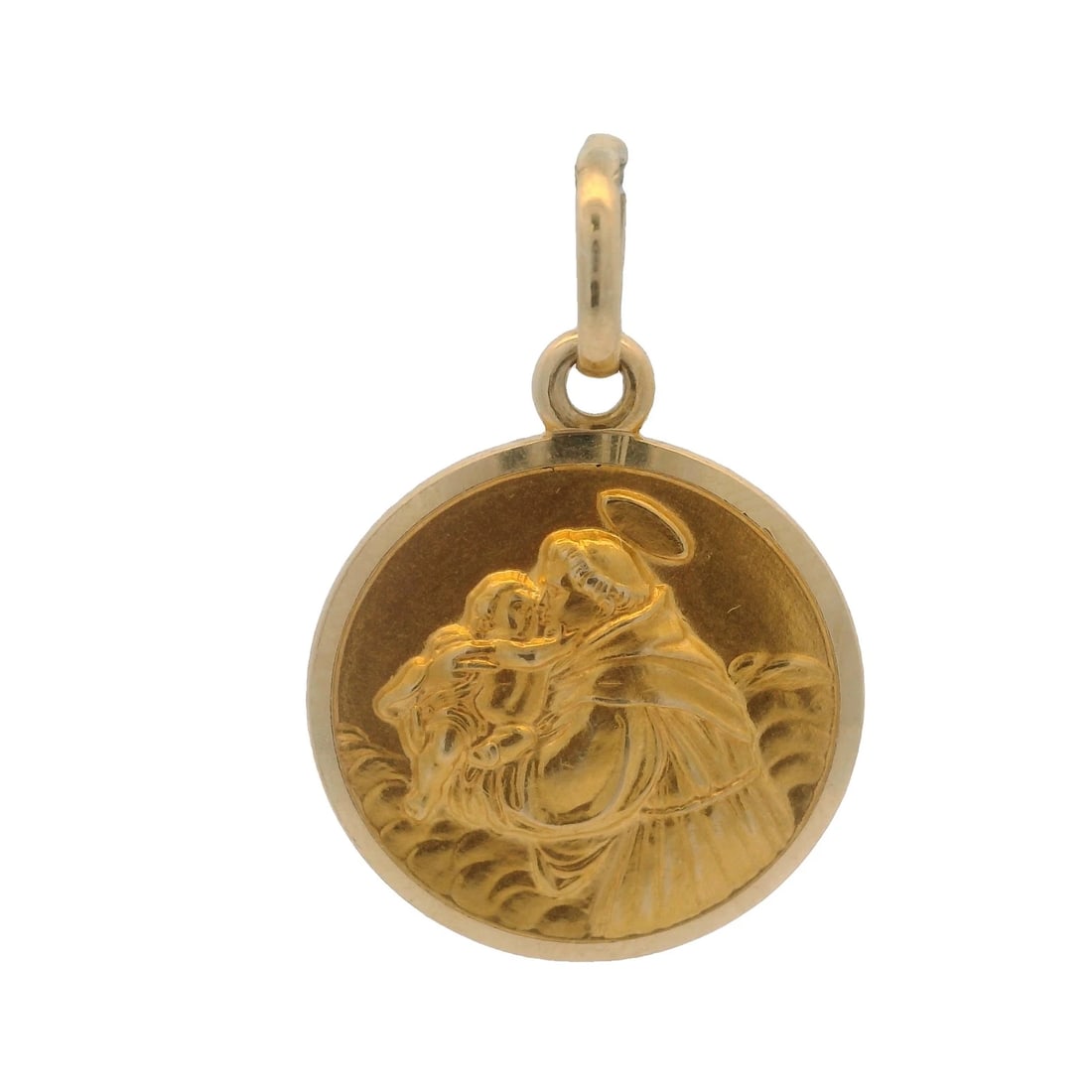 ITALIAN 18KT YELLOW GOLD ANTHONY CHARM PENDANT: Italian 18kt Yellow Gold Anthony Charm Pendant Brand: Unbranded Type: Charm Material: 18K Yellow Gold, Color: Yellow Size: Length x Width of Pendant - 0.8x0.6" Accessories: None Accessories