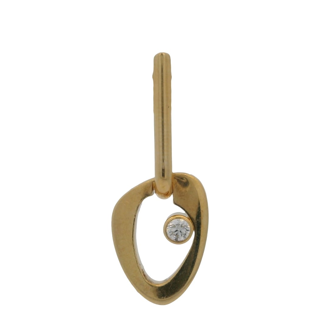 GEORG JENSEN RARE DANGLE EARRING WITH DIAMOND: Georg Jensen Rare Dangle Earring with Diamond Brand: Georg Jensen Type: Earrings Material: 18k Yellow Gold Main Stone/Creation Natural Color: Yellow Size: Length x Width - 1.00" x 0.40" Accessori