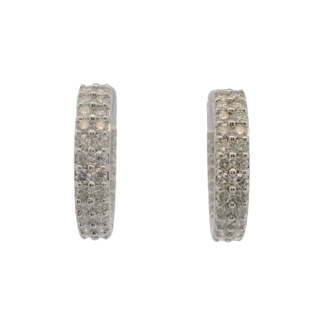 2CTW DIAMONDS IGI CERTIFIED INSIDE HOOP SOLID EARRING: 2ctw Diamonds IGI Certified Inside Hoop Solid Earring Brand: Unbranded Type: Earrings Material: 14k White Gold Main Stone/Creation Natural Color: White Size: Length x Width - 0.80" x 0.20" Access