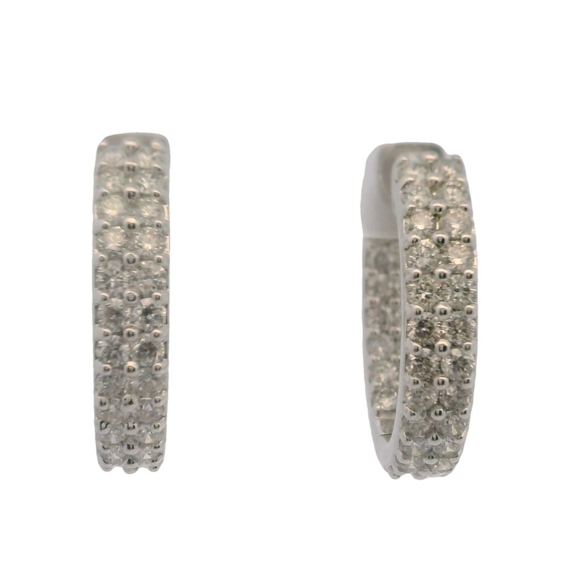 2CTW DIAMONDS IGI CERTIFIED INSIDE HOOP SOLID EARRING - 3