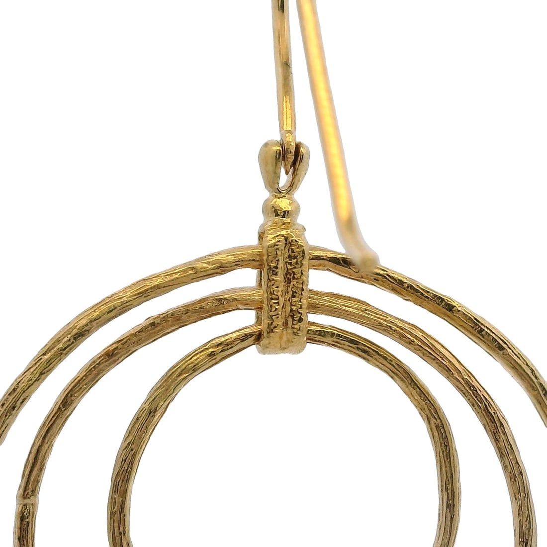 D2D SOLID CIRCLE DIAMOND HOOK DANGLE/DROP EARRINGS - 4