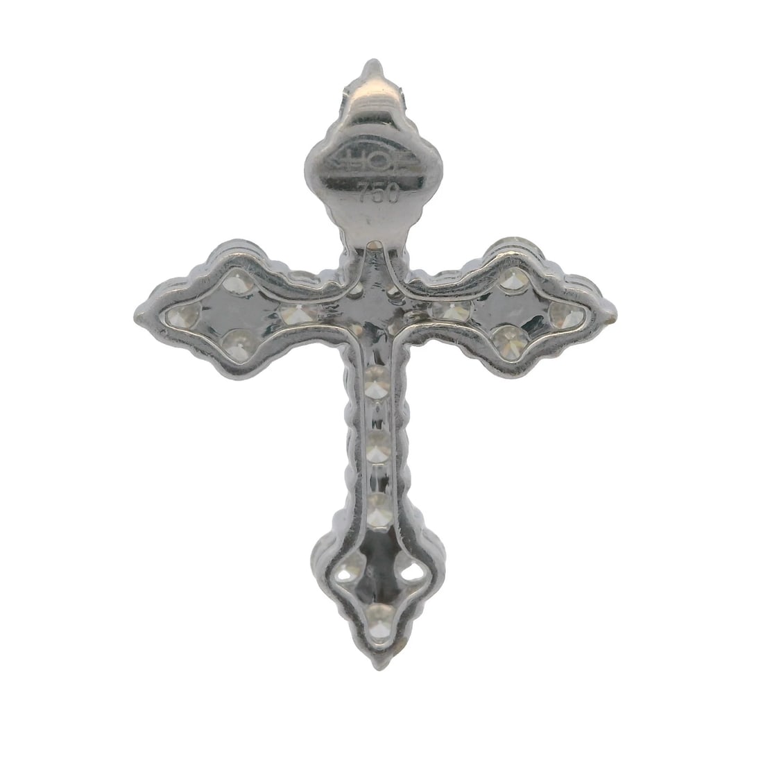 HEARTS ON FIRE SOLID DIAMOND CROSS PENDANT - 2