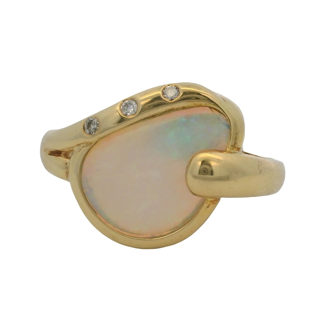 EO 18KT YELLOW GOLD ASYMMETRIC COCKTAIL RING: EO 18kt Yellow Gold Asymmetric Cocktail Ring Brand: Unbranded Type: Ring Material: 18k Yellow Gold, Color: Yellow Size: 6.25 US Accessories: None Accessories Notice: When purchasing pre-owned