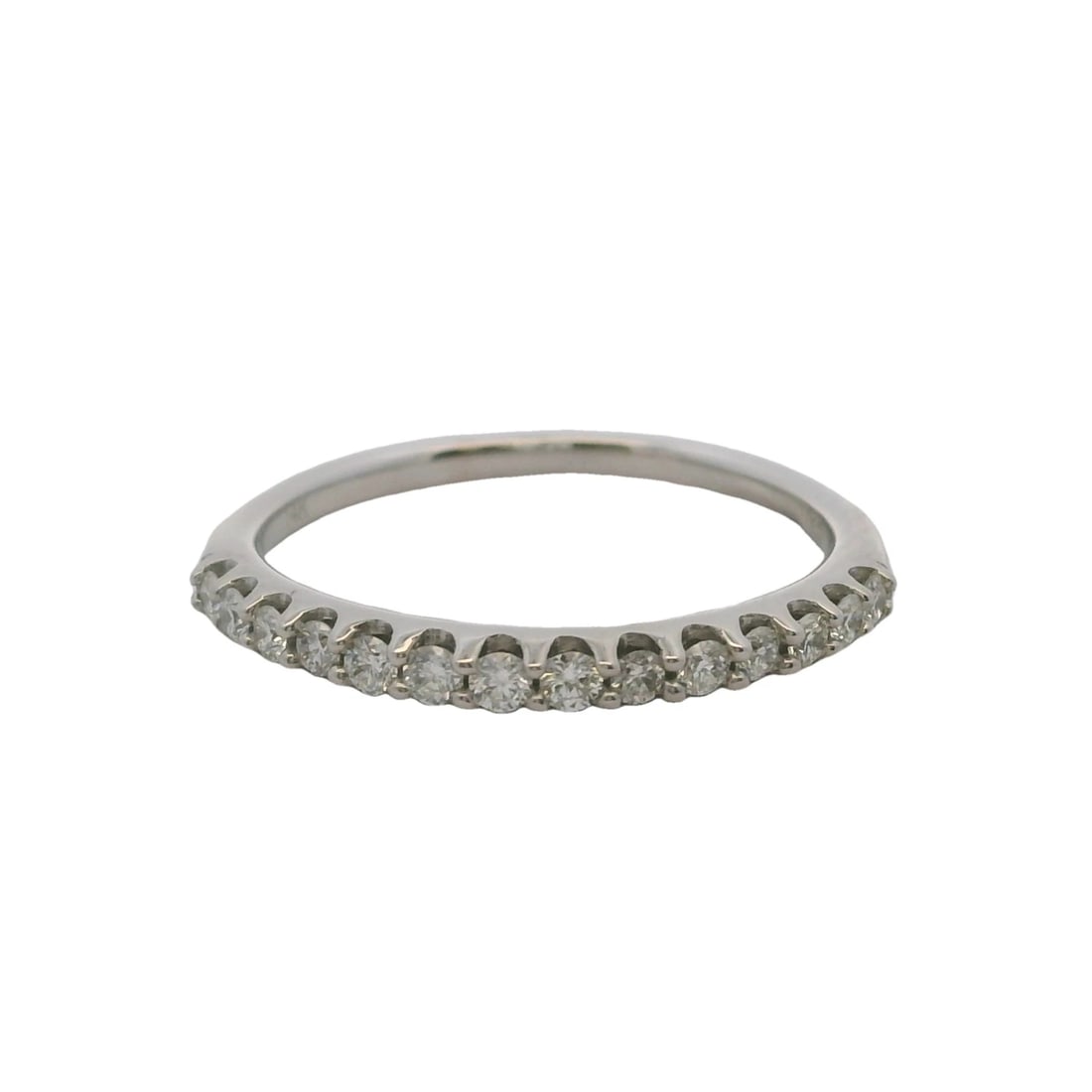 DIAMOND STACKABLE HALF-ETERNITY WEDDING BAND RING: Diamond Stackable Half-Eternity Wedding Band Ring Brand: Unbranded Type: Ring Material: 14k White Gold Main Stone/Creation Natural Color: White Size: 7 US Accessories: None Accessories Not