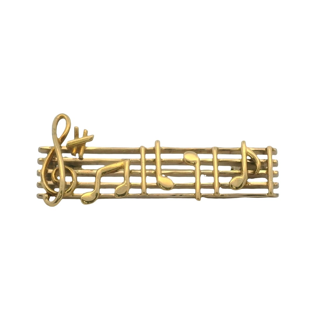 VINTAGE 18KT YELLOW AND WHITE GOLD SHEET PIN BROOCH: Vintage 18kt Yellow and White Gold Sheet Pin Brooch Brand: Unbranded Type: Brooch Material: 18k Multi-Tone Gold, Color: Multi - Tone Size: Length - 1.4" Width - 14.5mm Accessories: None Ac