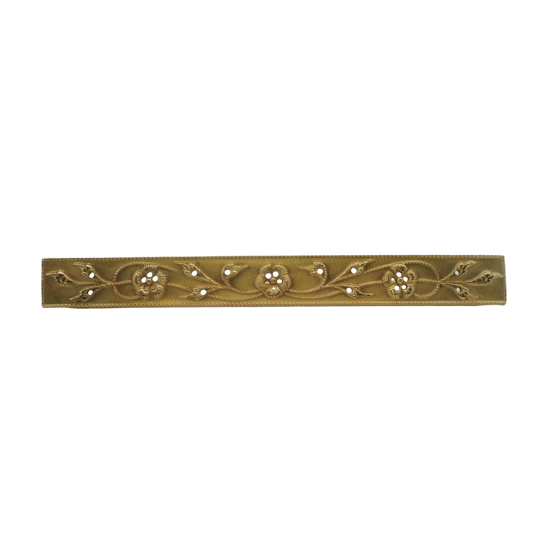 VINTAGE KREMENTZ SOLID 14KT YELLOW GOLD IN: Vintage Krementz Solid 14kt Yellow Gold in Brand: Krementz Type: Brooch Material: 14k Yellow Gold, Color: Yellow Size: Length - 2.5" Width - 7mm Accessories: None Accessories Notice: When
