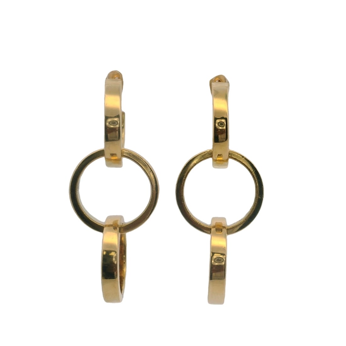VINTAGE TIFFANY & CO PALOMA PICASSO HOOP DROP/DANGLE EARRINGS: Vintage Tiffany & Co Paloma Picasso Hoop Drop/Dangle Earrings Brand: Tiffany & Co Type: Earrings Material: 18K Yellow Gold, Color: Yellow Size: Length x Width - 1.40" x 0.50" Accessories: None