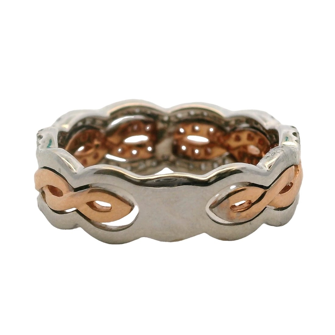 SOLID DIAMOND PAVE TWIST STACKABLE BAND - 5