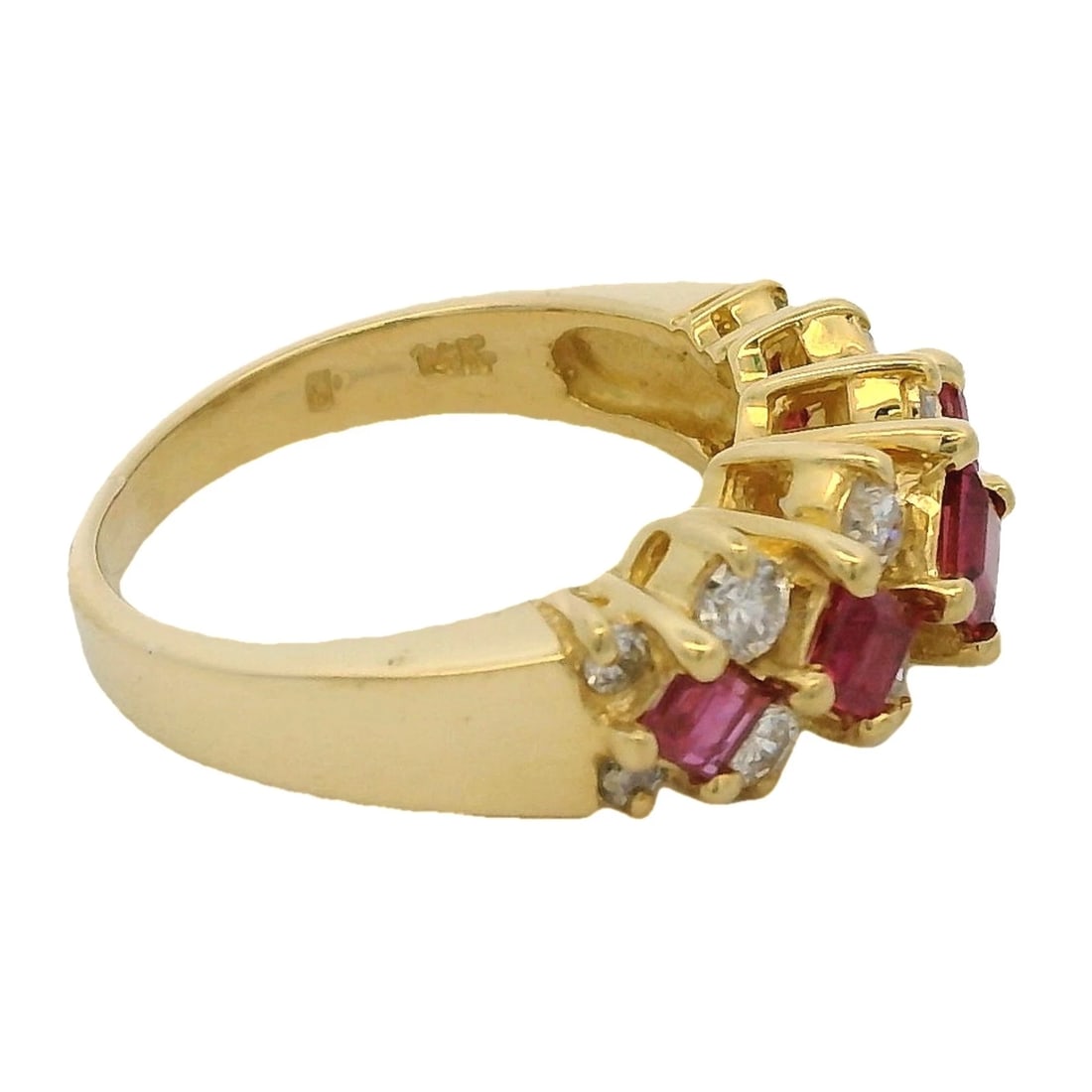 RUBY & DIAMOND HALF-ETERNITY CLUSTER RING - 3