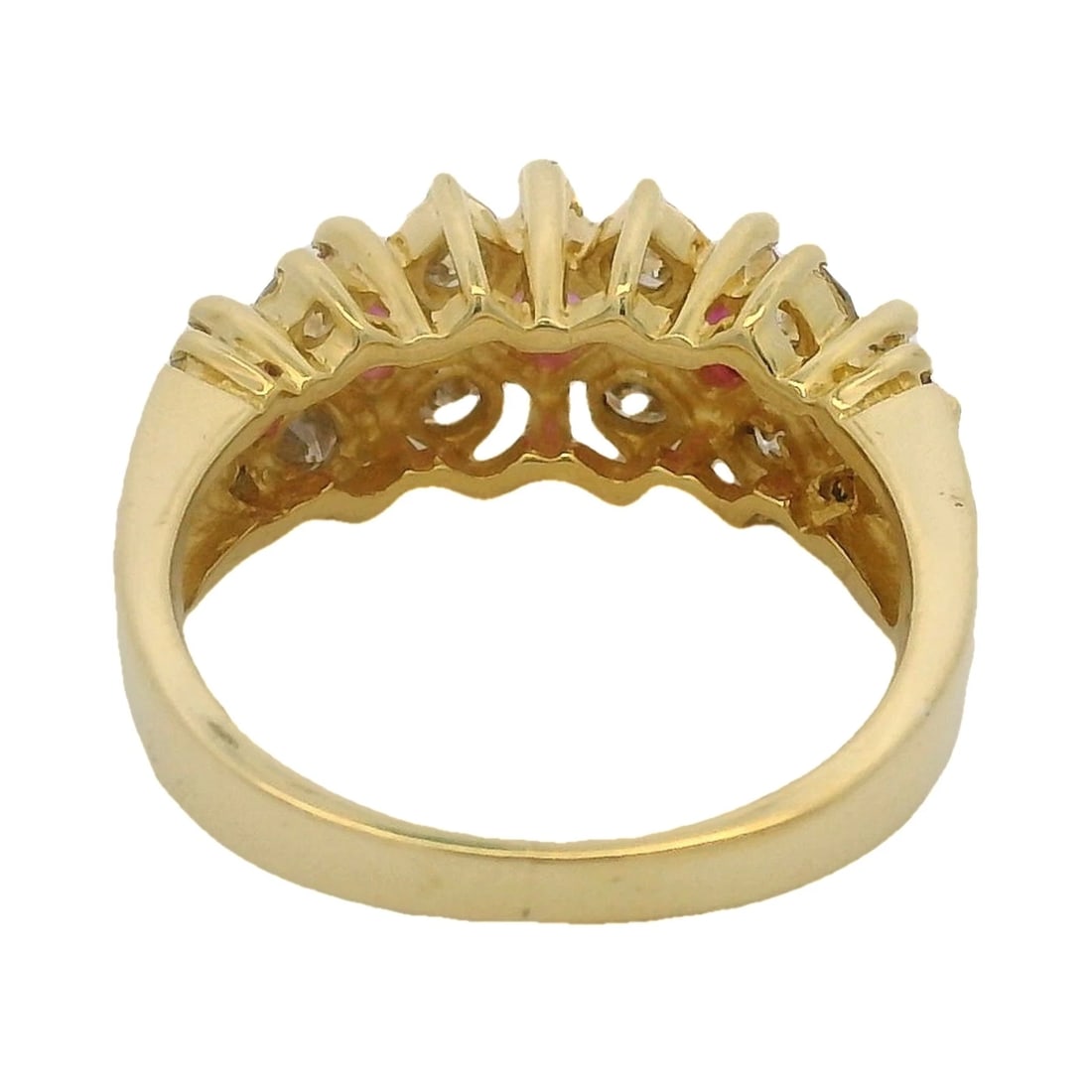 RUBY & DIAMOND HALF-ETERNITY CLUSTER RING - 4