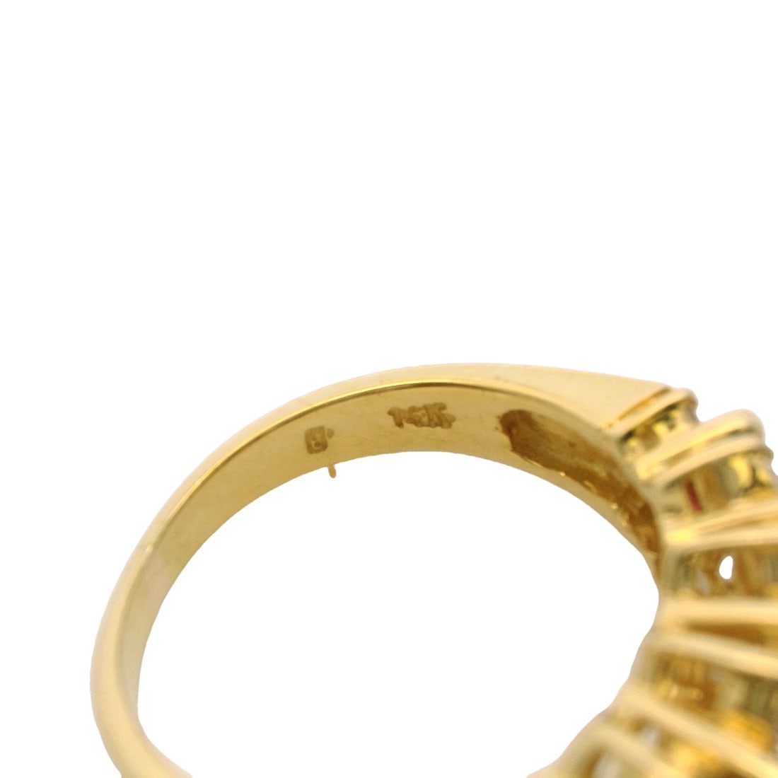 RUBY & DIAMOND HALF-ETERNITY CLUSTER RING - 5