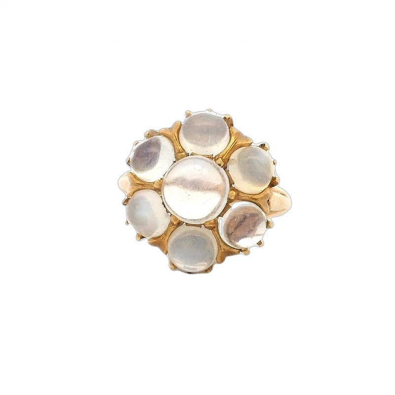 VINTAGE 14KT YELLOW GOLD LARGE CEYLON STATEMENT RING: Vintage 14kt Yellow Gold Large Ceylon Statement Ring Brand: Unbranded Type: Ring Material: 14k Yellow Gold Main Stone/Creation Moonstone Color: Yellow Size: 6.75 US Accessories: None