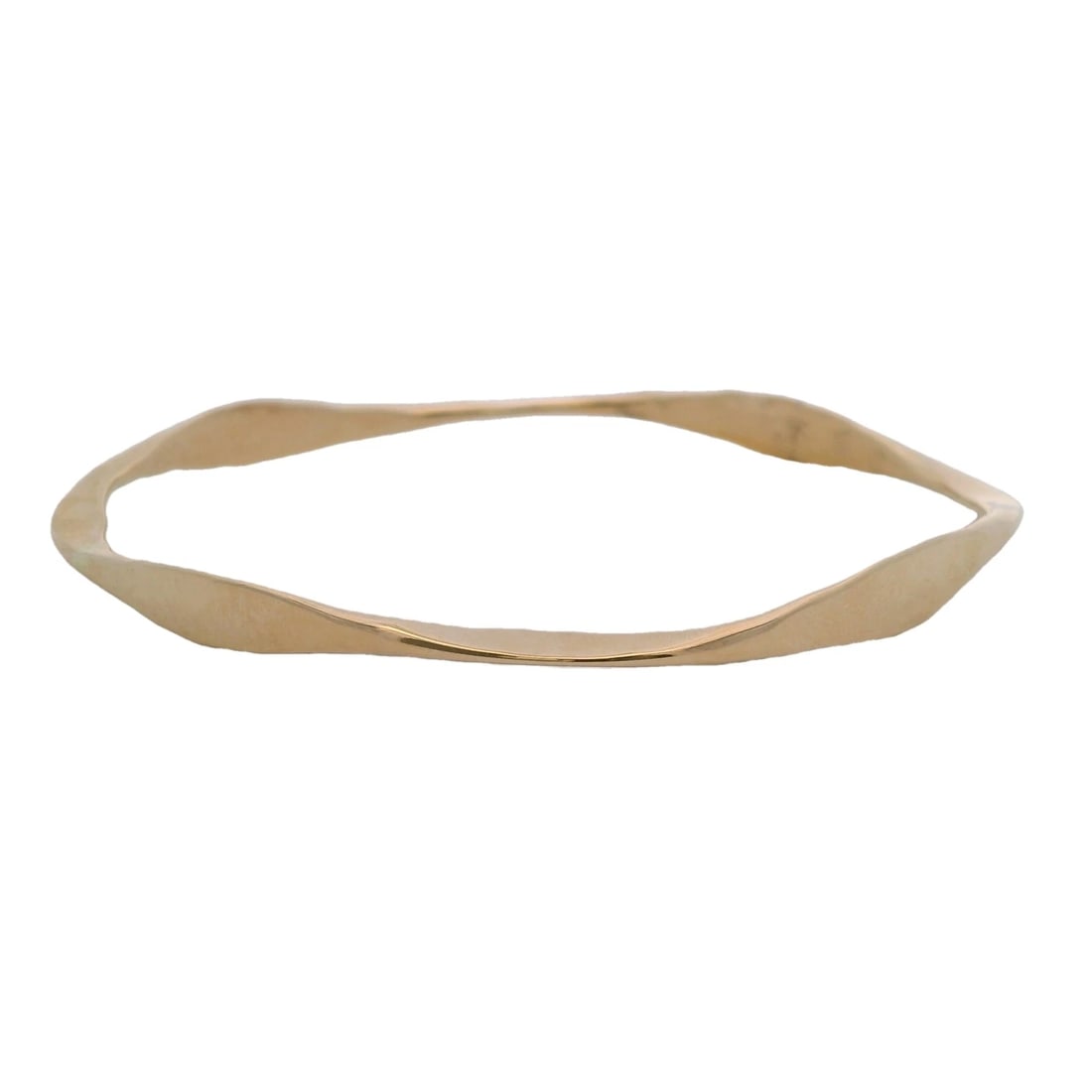 SONYA'S JEWELRY SOLID 14KT YELLOW GOLD BANGLE BRACELET: Sonya's Jewelry Solid 14kt Yellow Gold Bangle Bracelet Brand: Sonya's Type: Bracelet Material: 14k Yellow Gold, Color: Yellow Size: Length - 8" Width - 5mm Accessories: None Accessories No