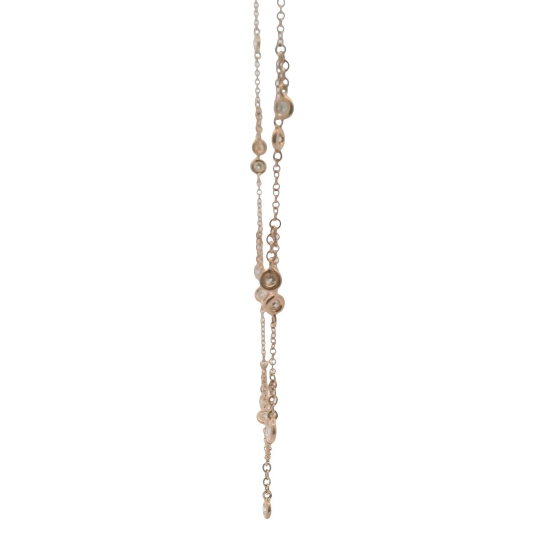 SOLID 14KT ROSE GOLD DIAMOND NECKLACE - 3