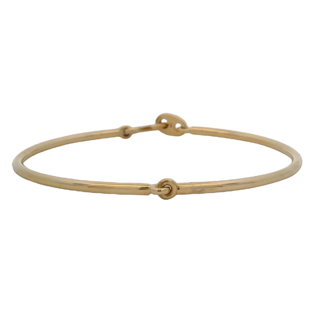 MAOR SOLID 18KT YELLOW GOLD CIRCINUS HOOK BANGLE BRACELET - 3
