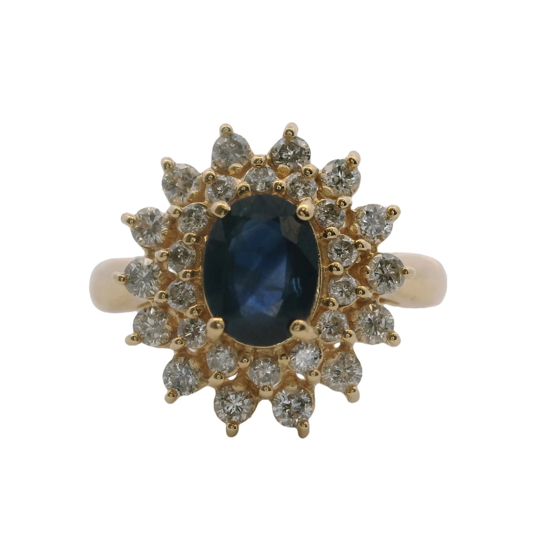 EFFY BITA 14KT YELLOW GOLD OVAL SAPPHIRE RING DOUBLE DIAMOND: EFFY Bita 14kt Yellow Gold Oval Sapphire Ring Double Diamond Brand: EFFY Type: Ring Material: 14k Yellow Gold Main Stone/Creation Sapphire Color: Yellow Size: 9.75 US Accessories: None Acc