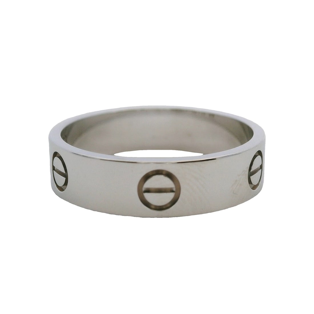 CARTIER SOLID 18KT WHITE GOLD CLASSIC LOVE RING: Cartier Solid 18kt White Gold Classic Love Ring Brand: Cartier Type: Ring Material: 18k White Gold, Color: White Size: 10.5 US Accessories: None Accessories Notice: When purchasing pre-own